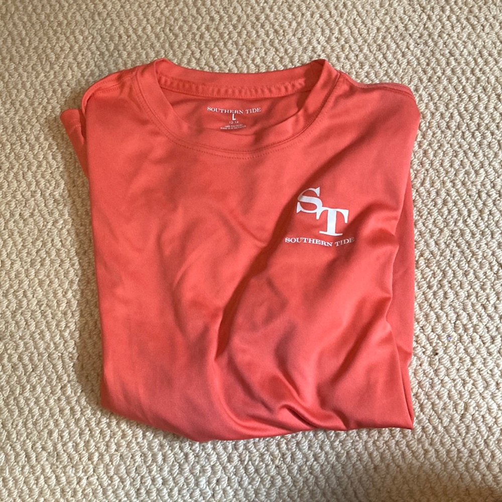 Southern Tide Orange Large Rashguard Polyester